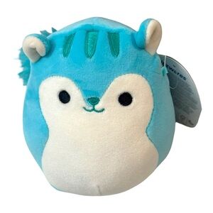 Squishmallow Santiago Squirrel 5” Blue White Bushy Tail Plush Stuffed Animal